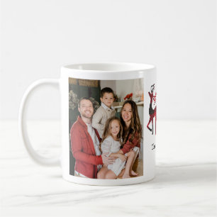 Kariertes Rentier mit Schlitten Frohe Weihnachten Kaffeetasse