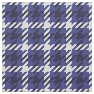 Kariertes Retro-Blau-Hahnentrittmuster Stoff