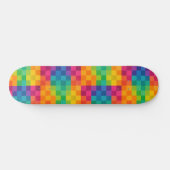 Kariertes Retro-Farbgittermuster Skateboard (Horizontal)