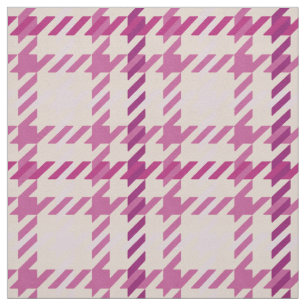 kariertes Retro-rosa-gelbes Hahnentrittmuster Stoff