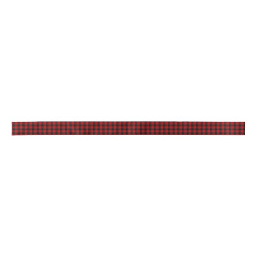 Kariertes Ribbon in Rot und Schwarz Buffalo Satinband (Vorderseite)
