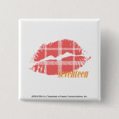 Kariertes Rosa Button (Vorderseite)