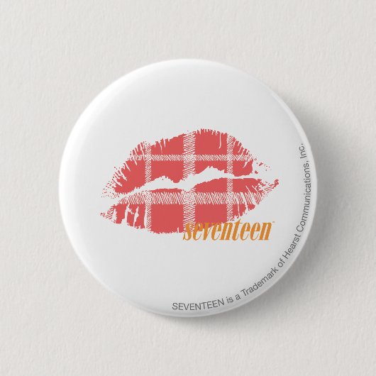 Kariertes Rosa Button (Vorderseite)