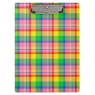 Kariertes rosa Gelbtartan-Design Klemmbrett