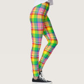 Kariertes rosa Gelbtartan-Design Leggings