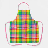 Kariertes rosa Gelbtartan-Design Schürze (Vorderseite)
