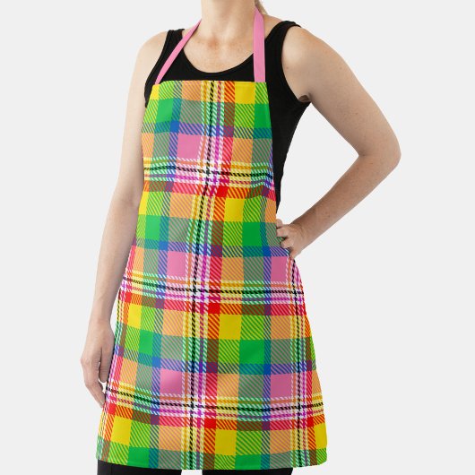 Kariertes rosa Gelbtartan-Design Schürze