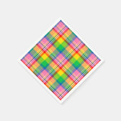 Kariertes rosa Gelbtartan-Design Serviette (Ecke)