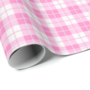 Kariertes rosa Karomuster Baby Shower Geschenkpapier