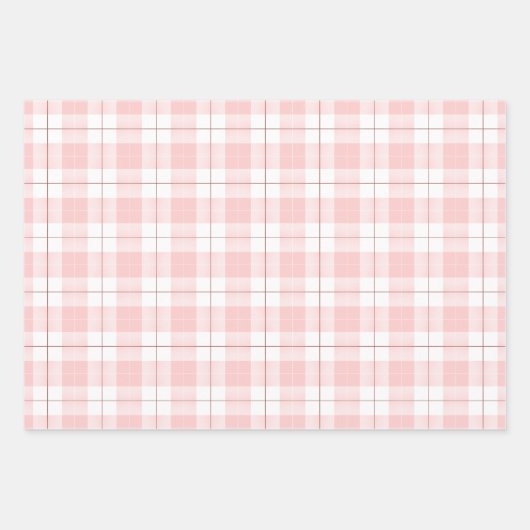 Kariertes rosa Muster mit passenden Farbtönen in R Geschenkpapier Set (Vorderseite)