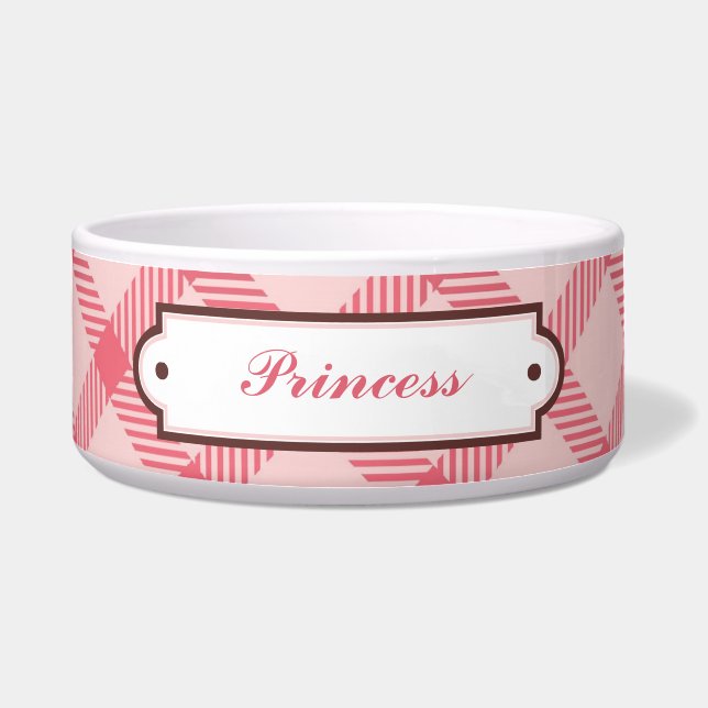 Kariertes rosa Muster Napf (Vorderseite)