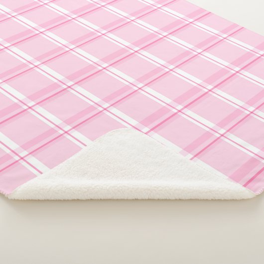 Kariertes rosa Muster Sherpadecke (3/4)