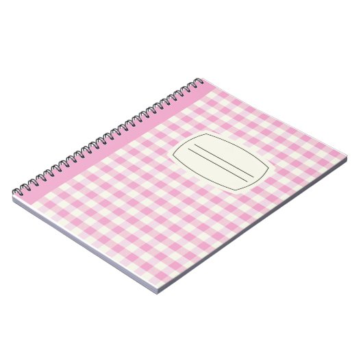 Kariertes rosa Notebook Notizblock (Linke Seite)