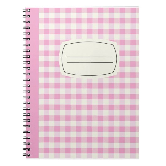 Kariertes rosa Notebook Notizblock (Vorderseite)
