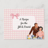 Kariertes rosa Tablettlets Hochzeitskarte Postkarte (Vorderseite)