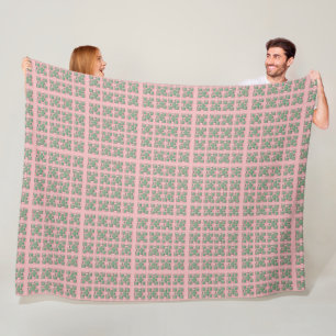Kariertes rosa und grünes Fleece-Decke Fleecedecke