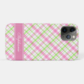 Kariertes rosa und grünes Muster Case-Mate iPhone Hülle (Rückseite (Horizontal))