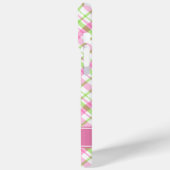 Kariertes rosa und grünes Muster Case-Mate iPhone Hülle (Rückseite / Links)