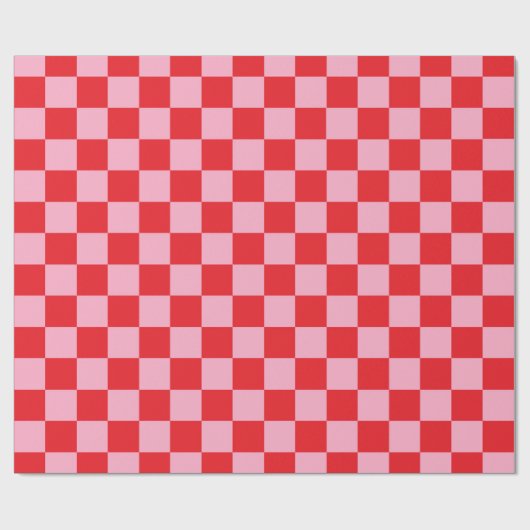 Kariertes rosa und Rot Geschenkpapier (Flach)