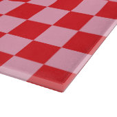 Kariertes rosa und Rot Schneidebrett (Ecke)