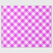 Kariertes Rosa und Weiß Gingham Geschenkpapier (Flach)
