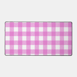 Kariertes rosa und weißes Büffel Schreibtischunterlage