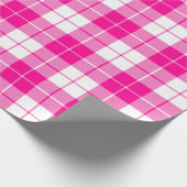 Kariertes, rosa und weißes Muster| groß | Geschenkpapier (Ecke)