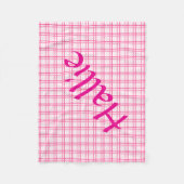 Kariertes Rosa-Weiß-Muster-Hundedecke Fleecedecke (Vorderseite)