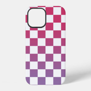 Kariertes Rosa zu Lila Ombre-Muster iPhone 12 Hülle