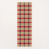 Kariertes Rot-, Beige- und Grünmuster Yogamatte (Vorderseite)