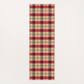 Kariertes Rot-, Beige- und Grünmuster Yogamatte (Rückseite)