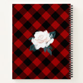 Kariertes Rot-Buffalo-Notebook mit  Rose Notizblock (Rückseite)