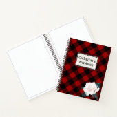 Kariertes Rot-Buffalo-Notebook mit  Rose Notizblock (Innenseite)