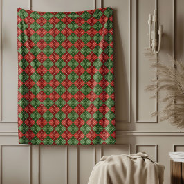 Kariertes Rot-Grün-Decken für die Urlaubskraft Fleecedecke