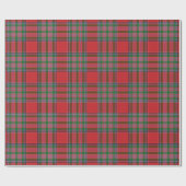 Kariertes Rot Grün Elegantes Tartan Geschenkpapier (Flach)