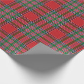 Kariertes Rot Grün Elegantes Tartan Geschenkpapier (Ecke)