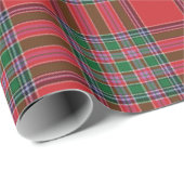 Kariertes Rot Grün Elegantes Tartan Geschenkpapier (Rolleneckpunkt)