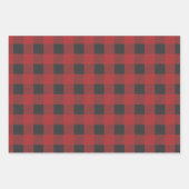 Kariertes Rot-, Grün- und Weißbüffel Geschenkpapier Set (Vorderseite)