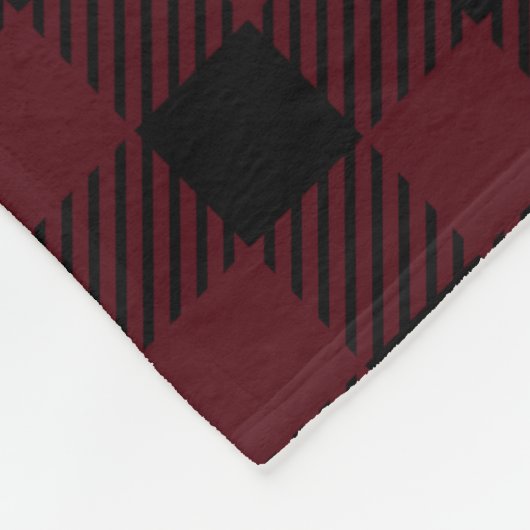 Kariertes Rot-Schwarz-Buffalo-Muster Fleecedecke (Ecke)