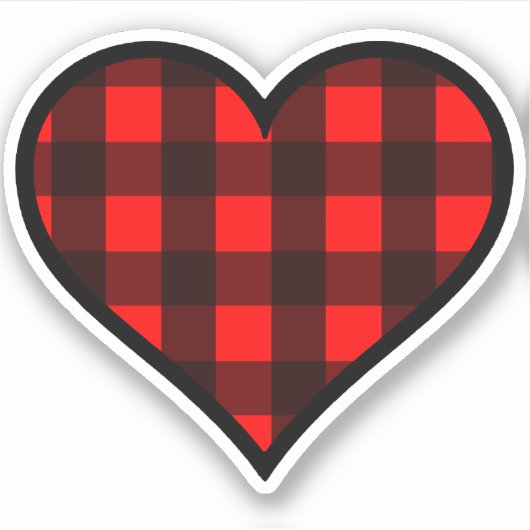 Kariertes Rot und Schwarz Buffalo Aufkleber (Vorderseite)