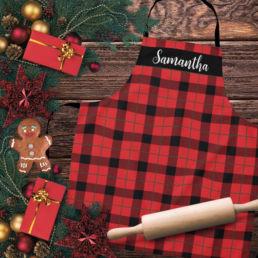 Kariertes Rot und Schwarz Buffalo Schürze