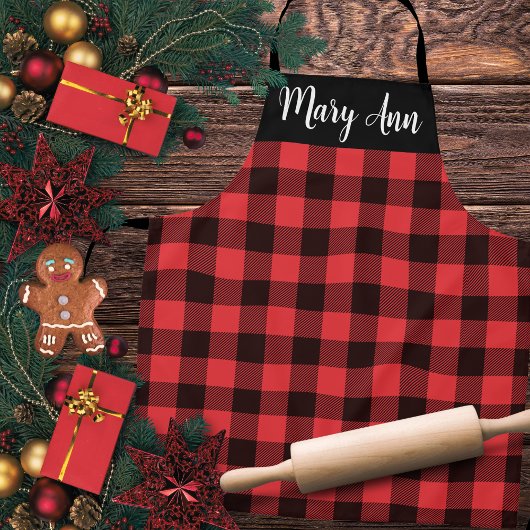 Kariertes Rot und Schwarz Buffalo Schürze