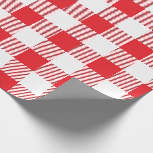 Kariertes Rot-Weiß-Muster Geschenkpapier (Ecke)