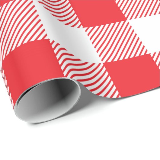Kariertes Rot-Weiß-Muster Geschenkpapier (Rolleneckpunkt)