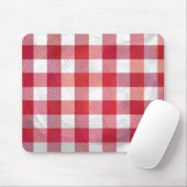 Kariertes Rot-Weiß-Schottenmuster Mousepad (Mit Mouse)