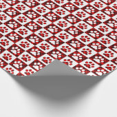 Kariertes rotes Blatt Prüfmuster Geschenkpapier (Ecke)