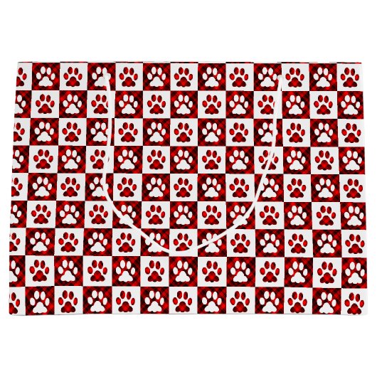 Kariertes rotes Blatt Prüfmuster Große Geschenktüte (Vorderseite)