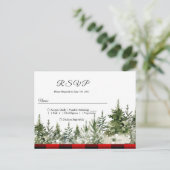 Kariertes Rotes Buffalo mit grünem Kiefernwald Einladungspostkarte (Stehend Vorderseite)