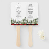 Kariertes Rotes Buffalo mit grünem Kiefernwald Fächer (Vorne und Hinten)