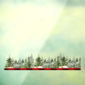 Kariertes Rotes Buffalo mit grünem Kiefernwald Fensteraufkleber (Blatt 3)